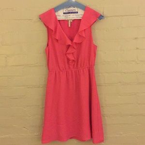 BCBG Hot Pink Ruffle Cocktail Dress Size Small